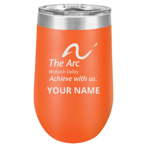 The Arc of the Wabash Valley Design TAE4 Engraved on a Polar Camel® - 16 oz. Vacuum Insulated Stemless Wine Tumbler with Lid Thumbnail