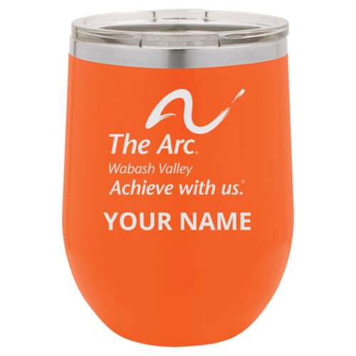 The Arc of the Wabash Valley Design TAE4 Engraved on a Polar Camel® - 12 oz. Vacuum Insulated Stemless Wine Tumbler with Lid Thumbnail