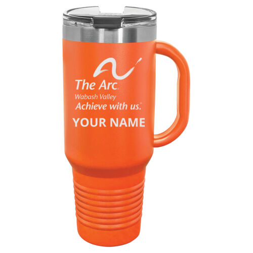 The Arc of the Wabash Valley Design TAE4 Engraved on a Polar Camel® - 40 oz. Travel Mug with Handle, Straw Included Thumbnail
