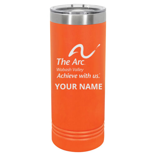 The Arc of the Wabash Valley Design TAE4 Engraved on a Polar Camel® - 22 oz. Skinny Tumbler with Slider Lid Thumbnail