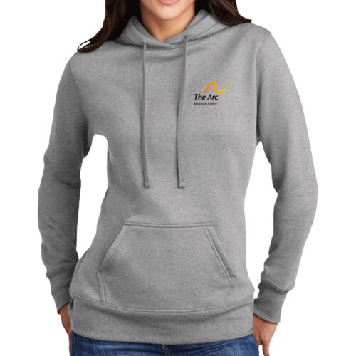 The Arc of the Wabash Valley (Front & Back) Design TA5 on a Port & Company® - Women's Core Fleece Pullover Hooded Sweatshirt Thumbnail