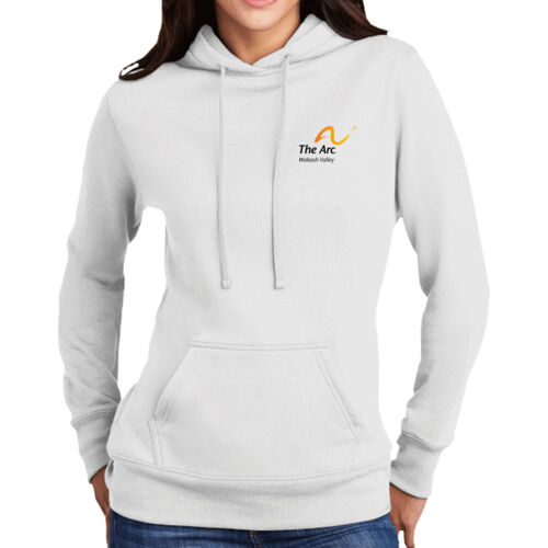 The Arc of the Wabash Valley (Front & Back) Design TA3 on a Port & Company® - Women's Core Fleece Pullover Hooded Sweatshirt Thumbnail
