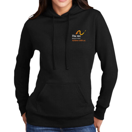  Arc of the Wabash Valley (Front & Back) Design TA4 on a Port & Company® - Women's Core Fleece Pullover Hooded Sweatshirt Thumbnail